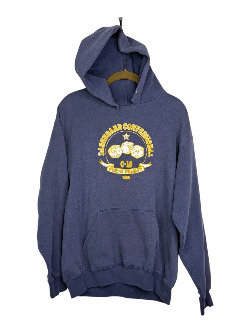 Dashboard Confessional Band Vintage Lee Blue Jacket Hoodie Y2K Distressed Mens S